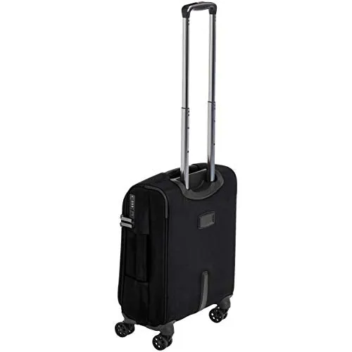 AmazonBasics Expandable Softside Carry-On Spinner Luggage Suitcase With TSA Lock And Wheels - 18 Inch, Black