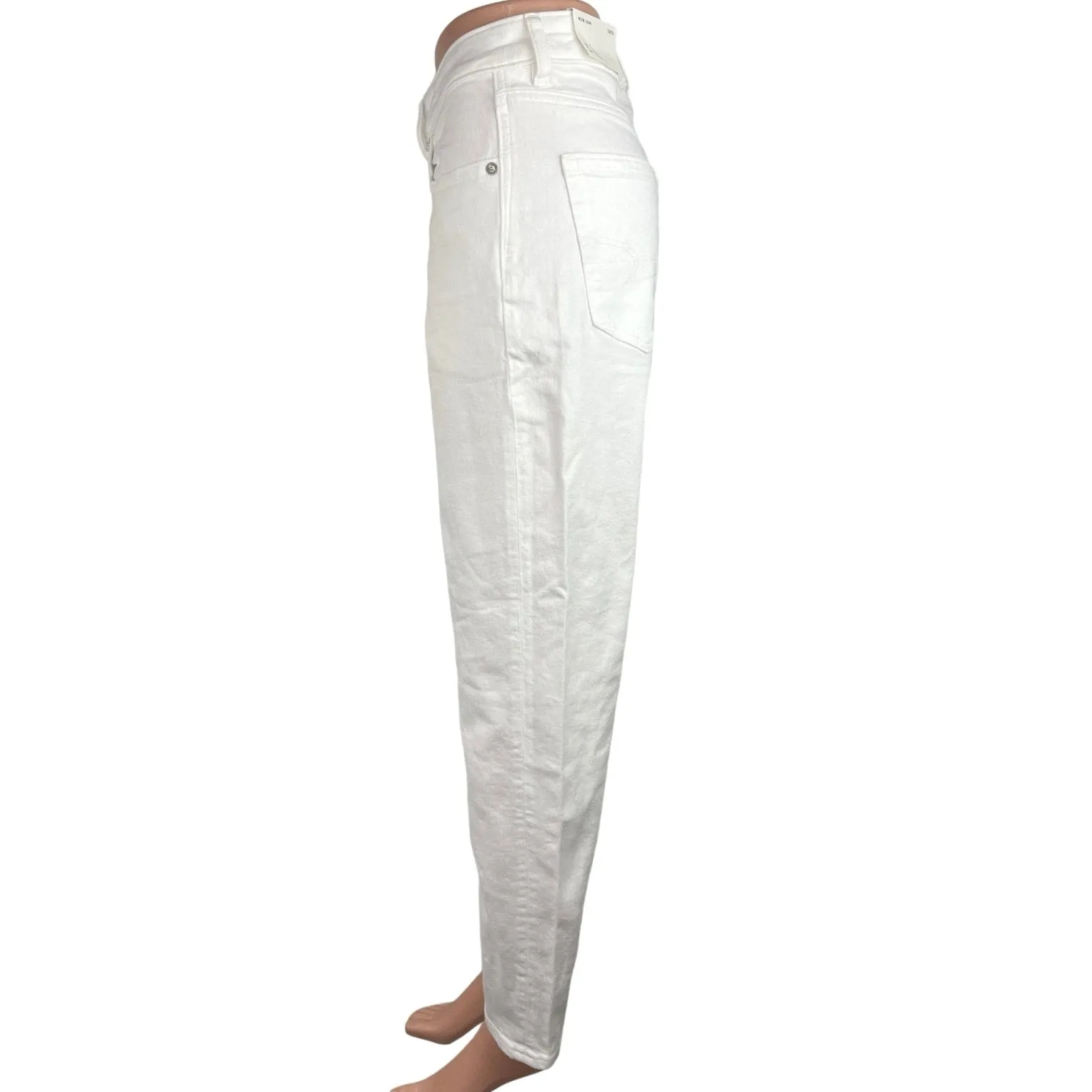 American Eagle NWT White Mid Rise Ankle Stretch Denim Mom Jeans Size 8