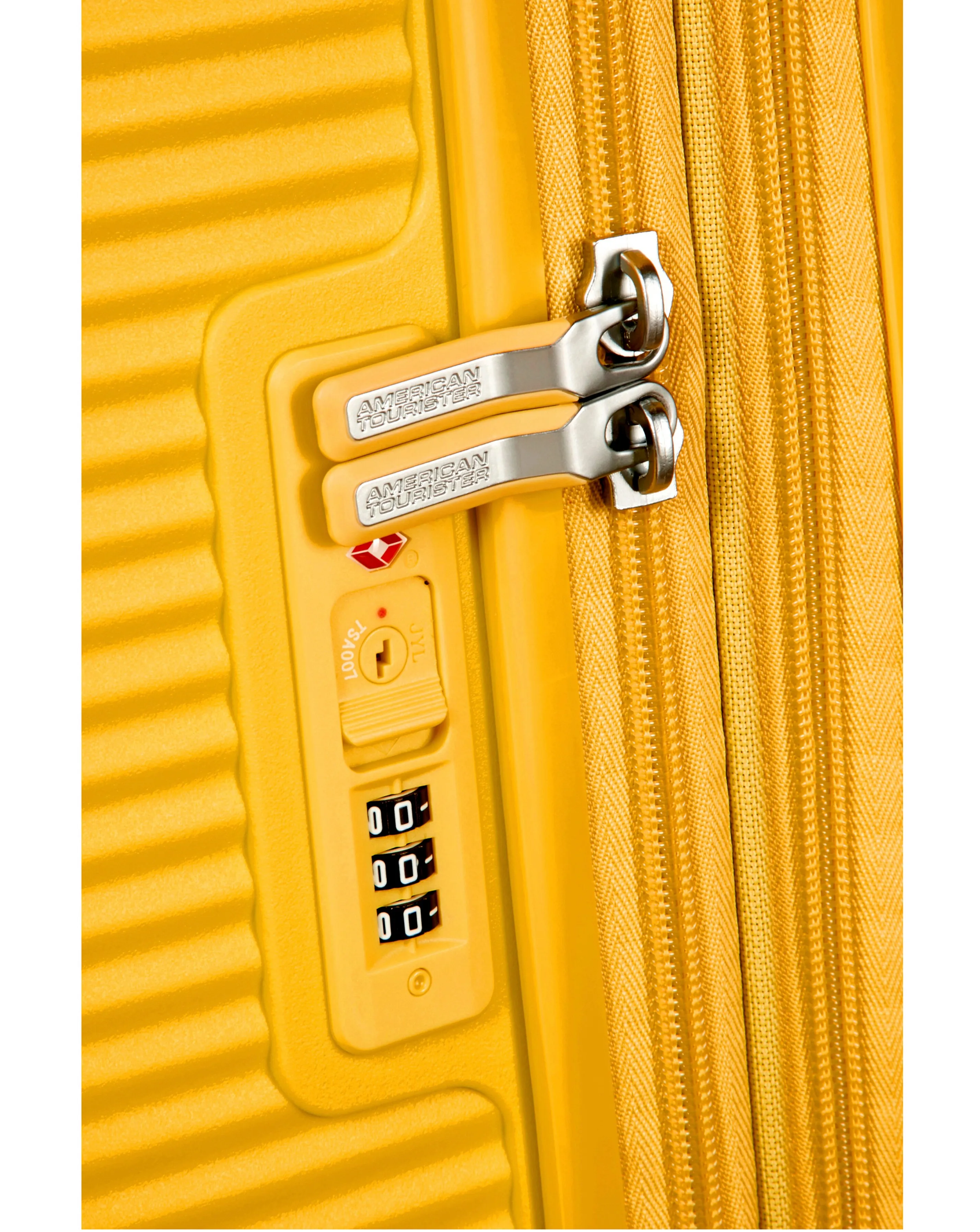 American Tourister Soundbox Spinner 67cm Medium Suitcase Golden Yellow | Simply Be