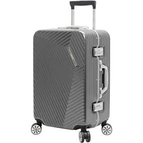 Andiamo Elegante Aluminum Frame 20 Carry On Zipperless Luggage With Spinner Wheels (20in, Black Pearl)