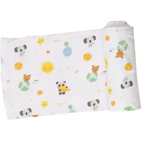 Angel Dear Baby Solar System Swaddle Blanket, White