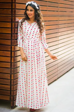 Angelic White Maternity & Nursing Wrap Dress