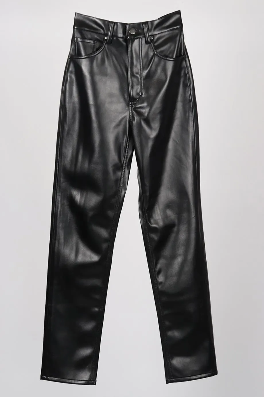 ANINE BING FAUX LEATHER STRAIGHT LEG PANTS FR 32 UK 4