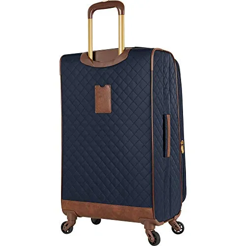 Anne Klein Women's Carry-On Spinner Luggage, Navy Quilted