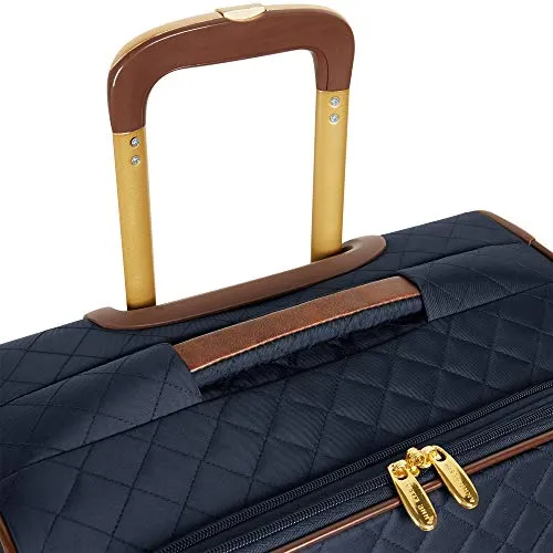 Anne Klein Women's Carry-On Spinner Luggage, Navy Quilted