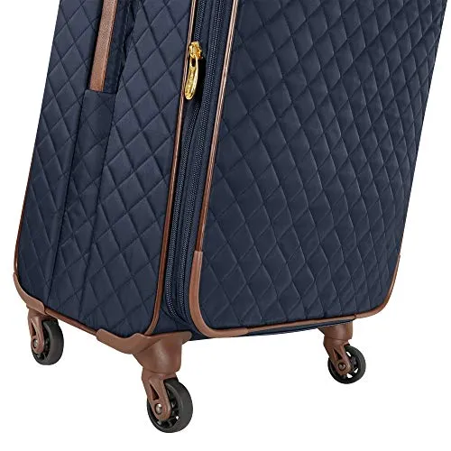 Anne Klein Women's Carry-On Spinner Luggage, Navy Quilted