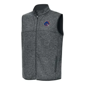 Antigua Boise State Broncos Heather Charcoal Fortune Full-Zip Vest