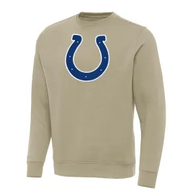 Antigua Indianapolis Colts Khaki Victory Pullover Sweatshirt