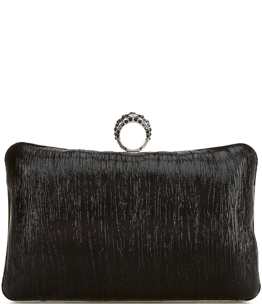 Antonio Melani Metallic Ring Top Minaudiere Clutch