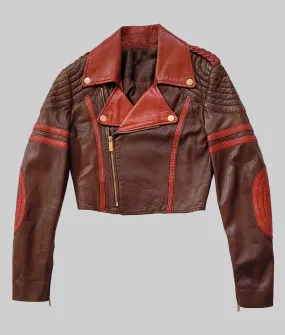 Anya Taylor at F1 Grand Prix of Monaco Brown Biker Jacket | TLC UK