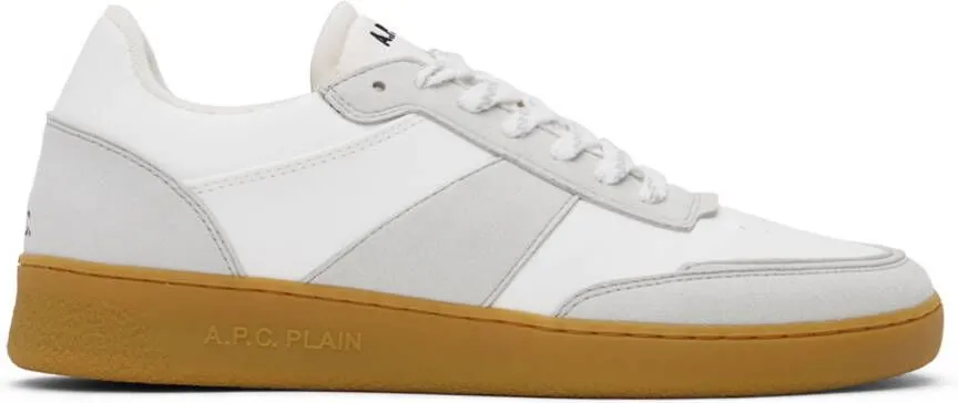 A.P.C. White & Gray Plain Sneakers