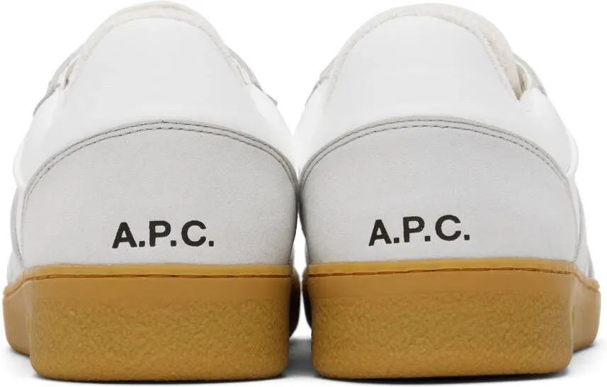 A.P.C. White & Gray Plain Sneakers