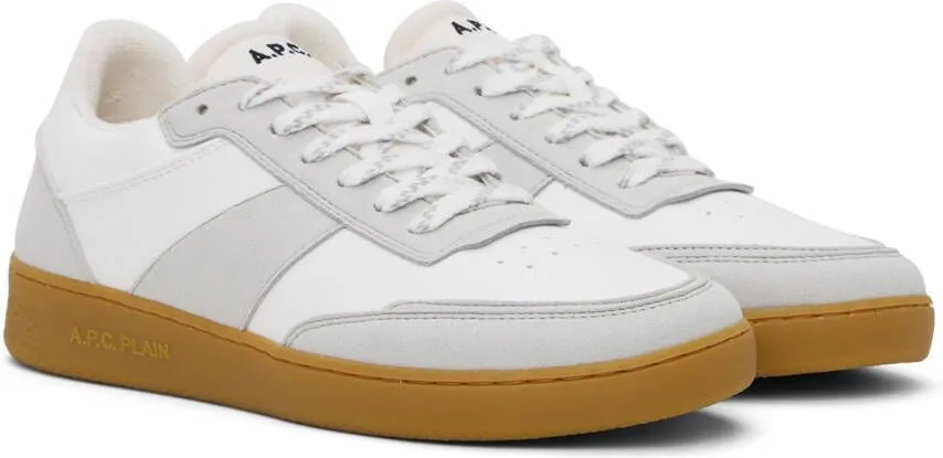 A.P.C. White & Gray Plain Sneakers