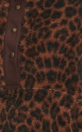 Ariat Women's Brown & Black Leopard Print Fleece Pullover