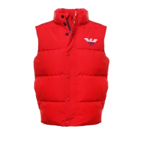 Armani Junior Red Padded Vest For Children And Teen