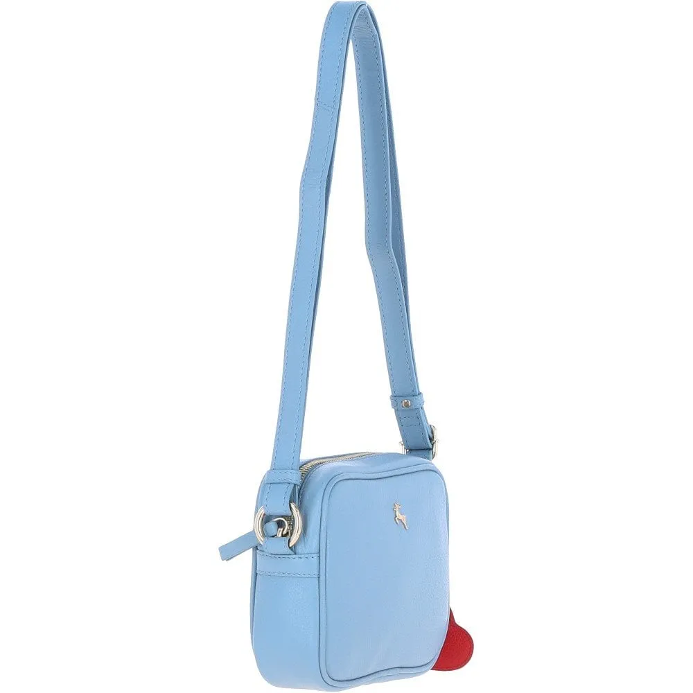Ashwood Zip Top Leather Cross Body Bag Blue: 63594