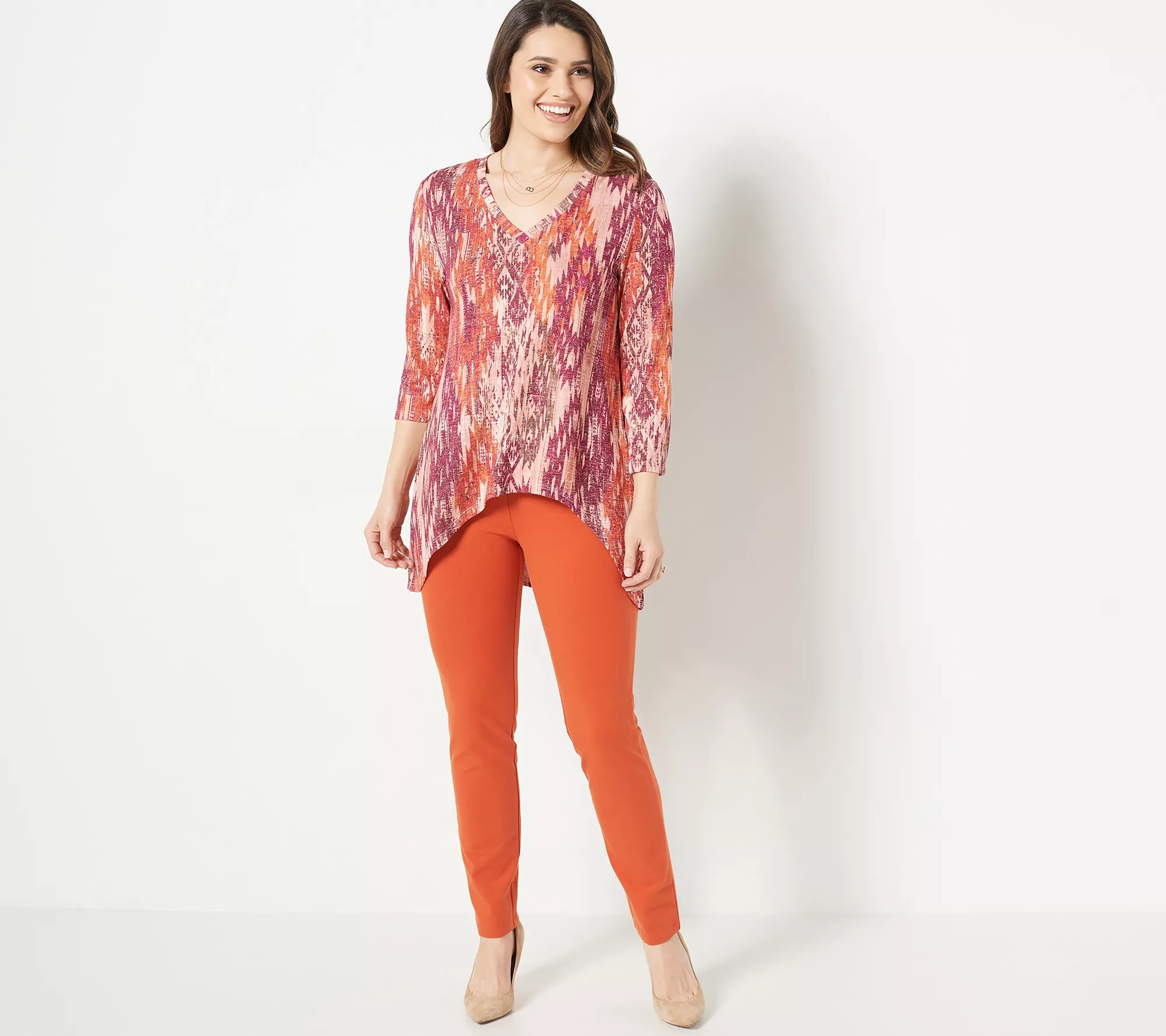 Attitudes by Renee Petite Global Illusions Casknit Tunic