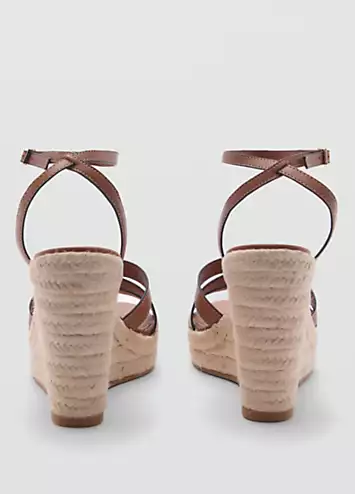 Aurora Tan Wedge Sandals by Mango | Look Again
