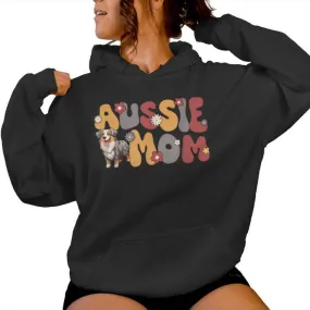 Australian Shepherd Blue Merle Groovy Aussie Mom Women Hoodie