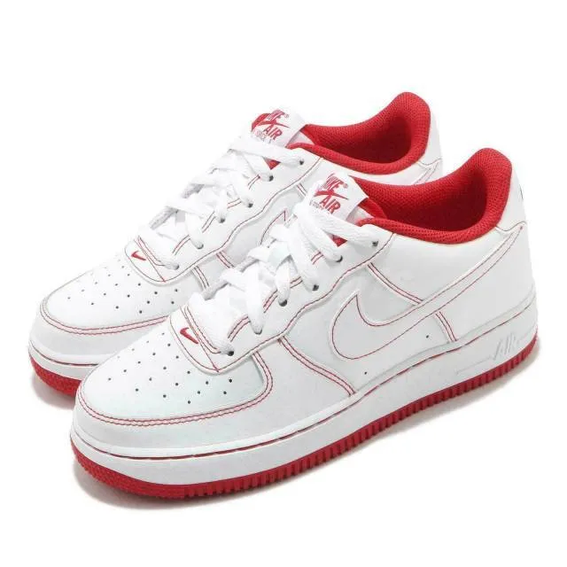Authentic nike air force 1 white university red cw1575 100 (gs) youth size