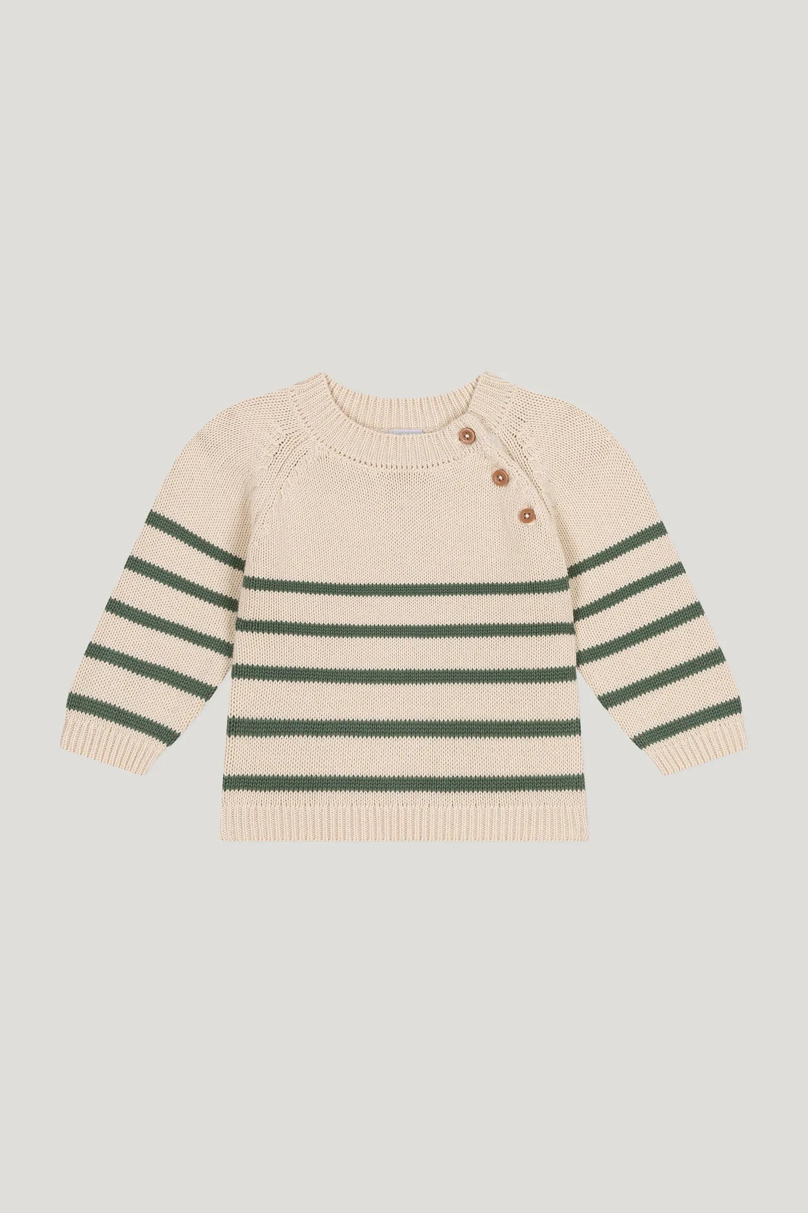 Baby Boys Off White Green Mamouth Pullover