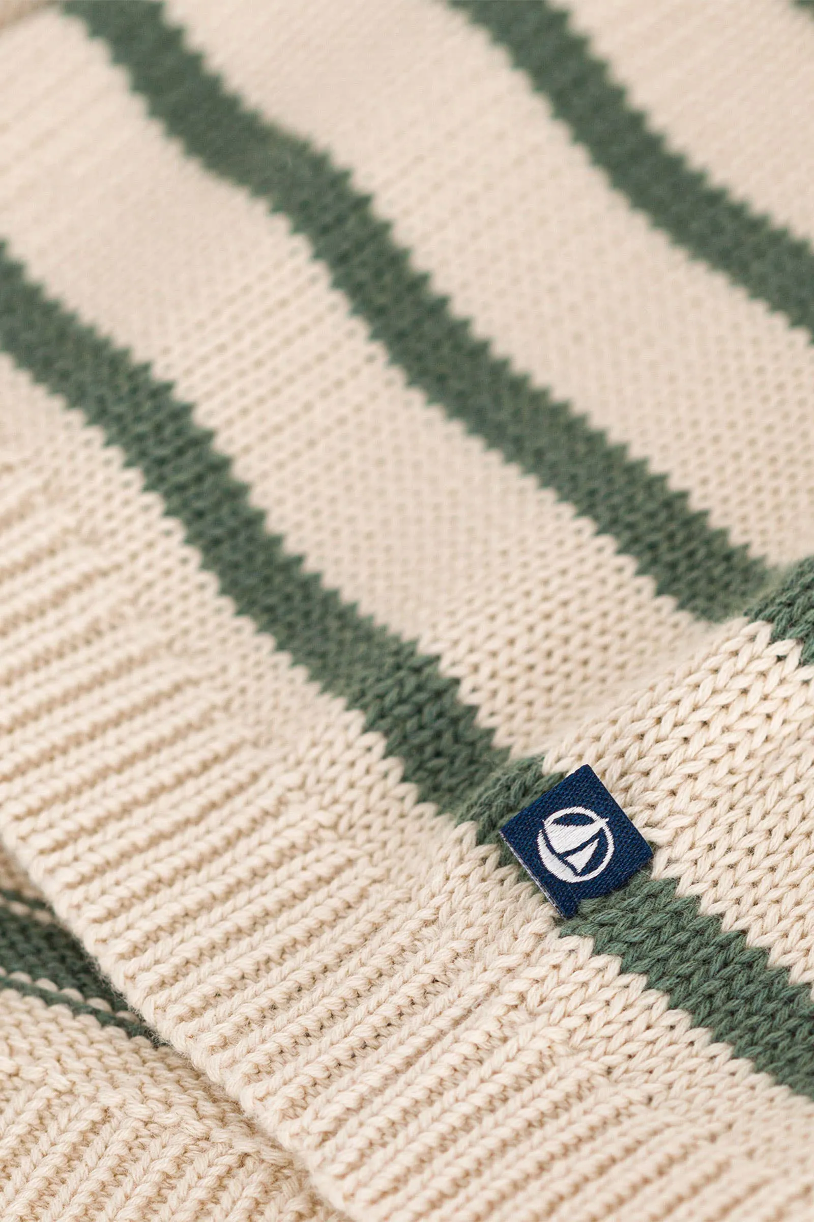 Baby Boys Off White Green Mamouth Pullover