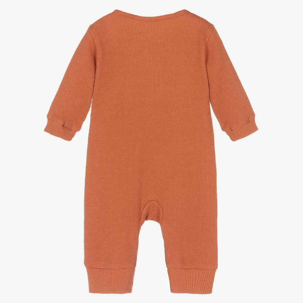 Baby Boys Orange Pima Cotton Romper 