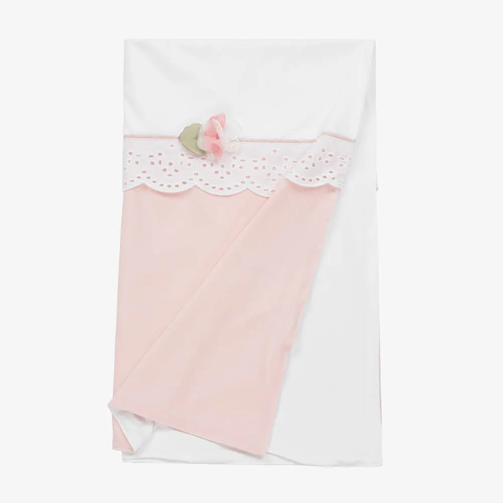 Baby Girls Pink & Ivory Blanket (88cm)