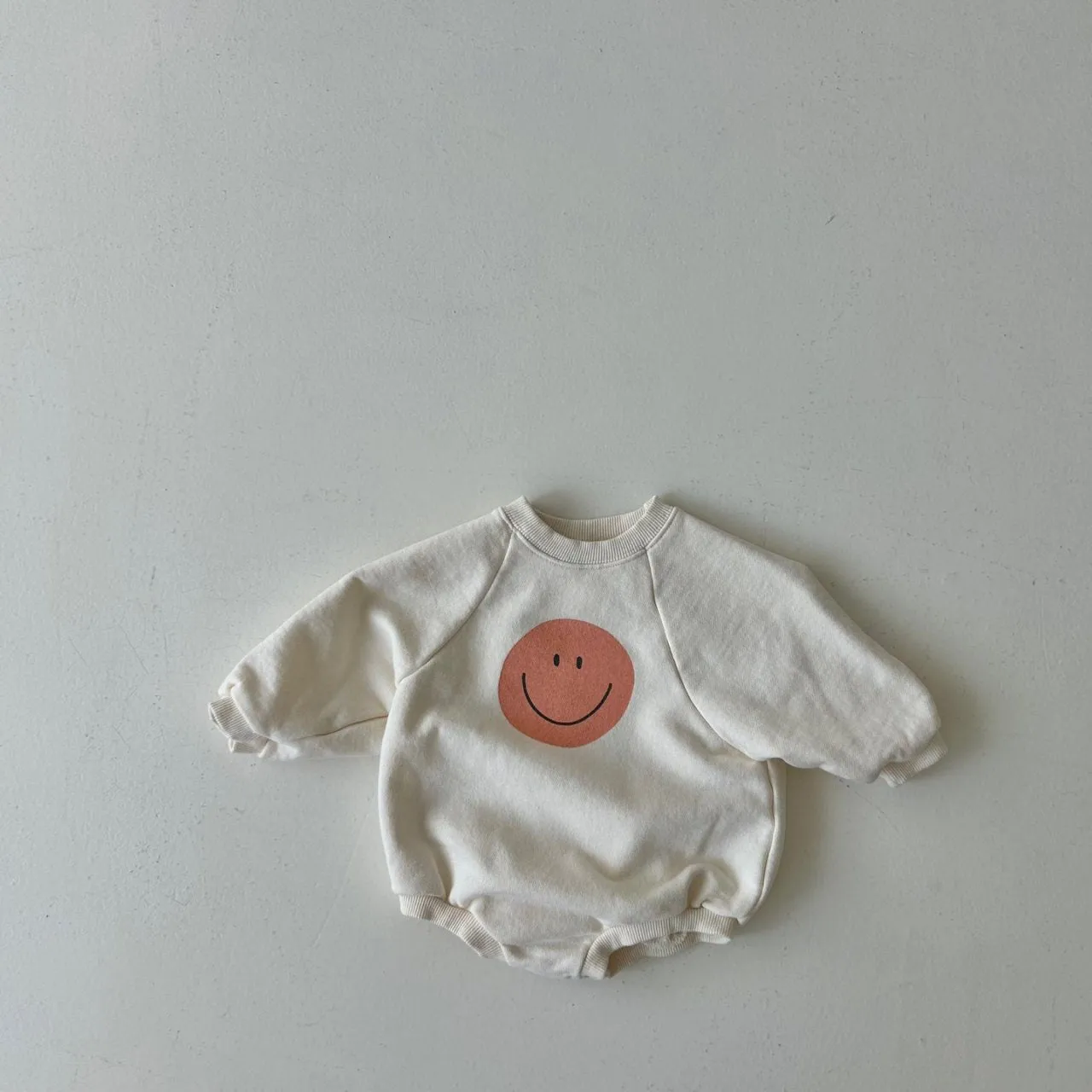 Baby Land S24 Smiley Face Sweatshirt Romper (4-15m) - 2 Colors