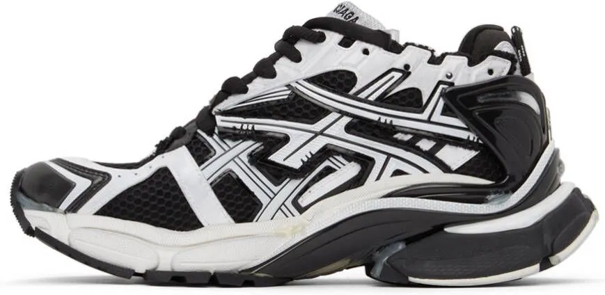 Balenciaga Black & White Runner Sneakers