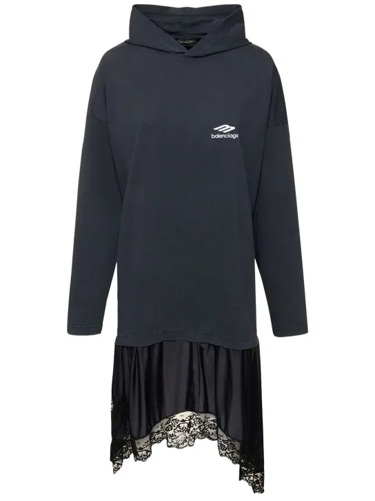 Balenciaga   Hooded hybrid cotton dress 