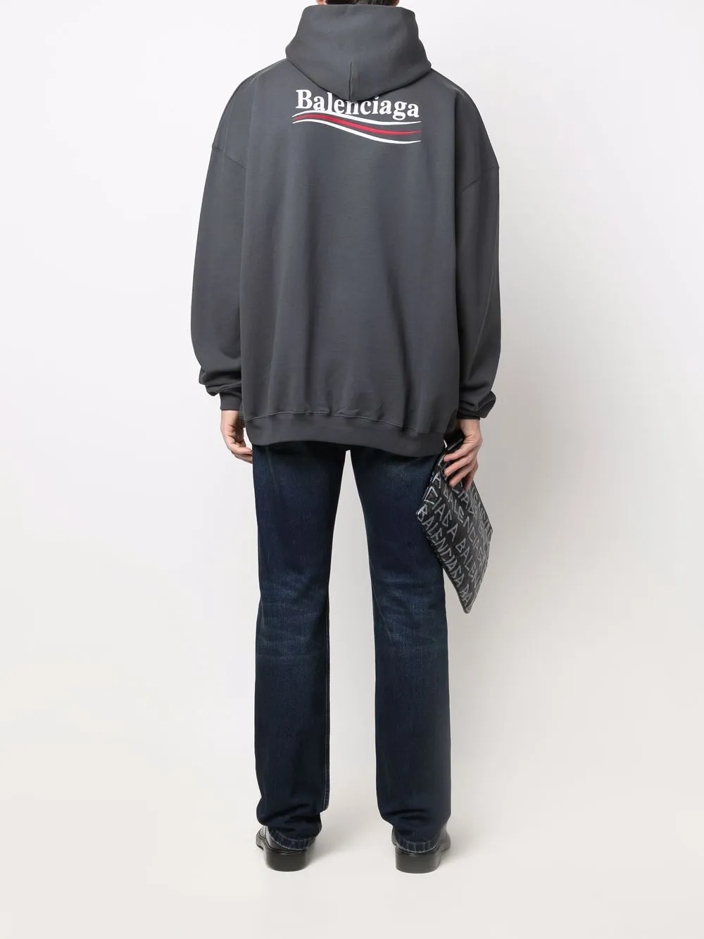 Balenciaga Large Fit logo-print hoodie