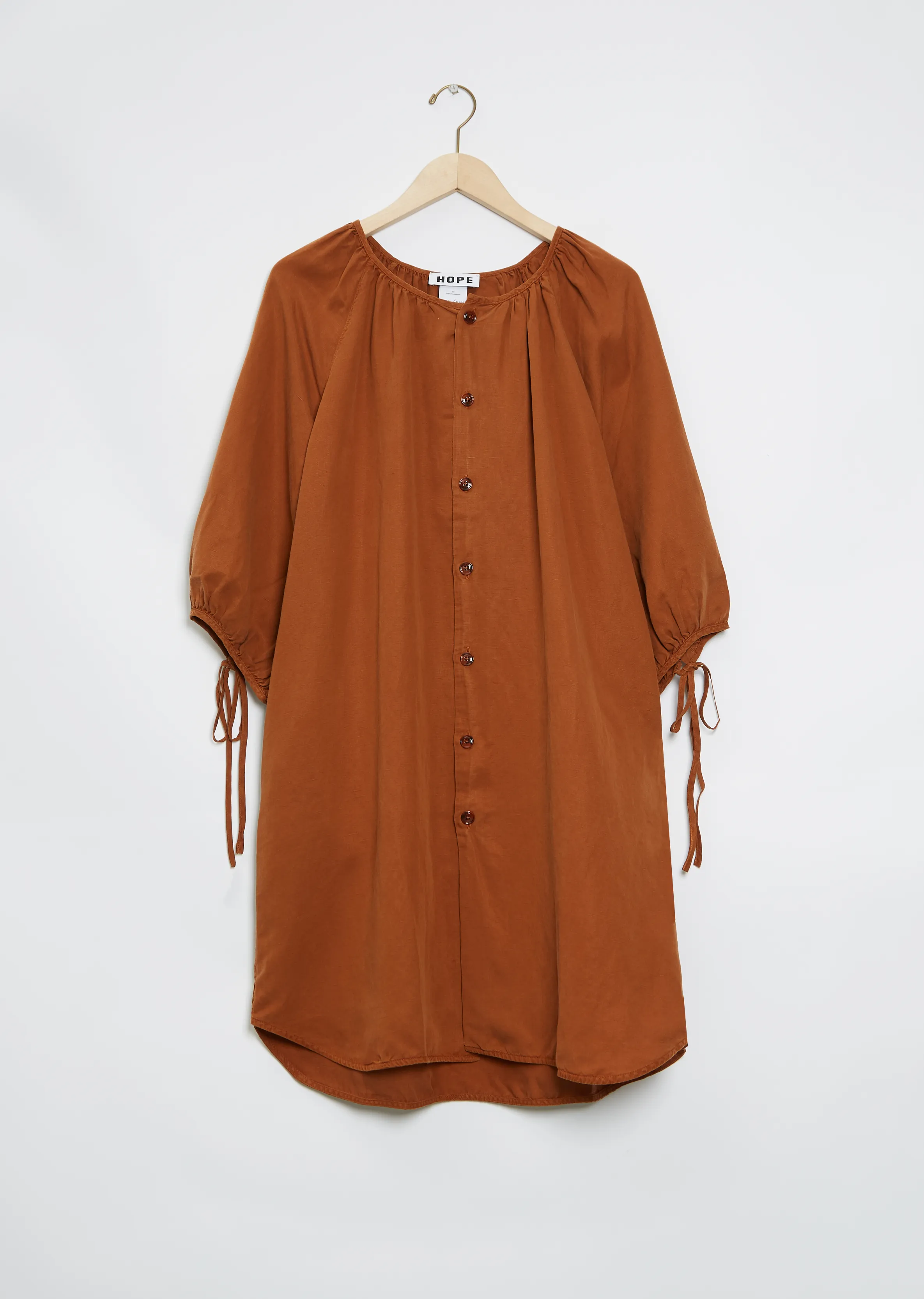 Balloon Dress — Burnt Brown