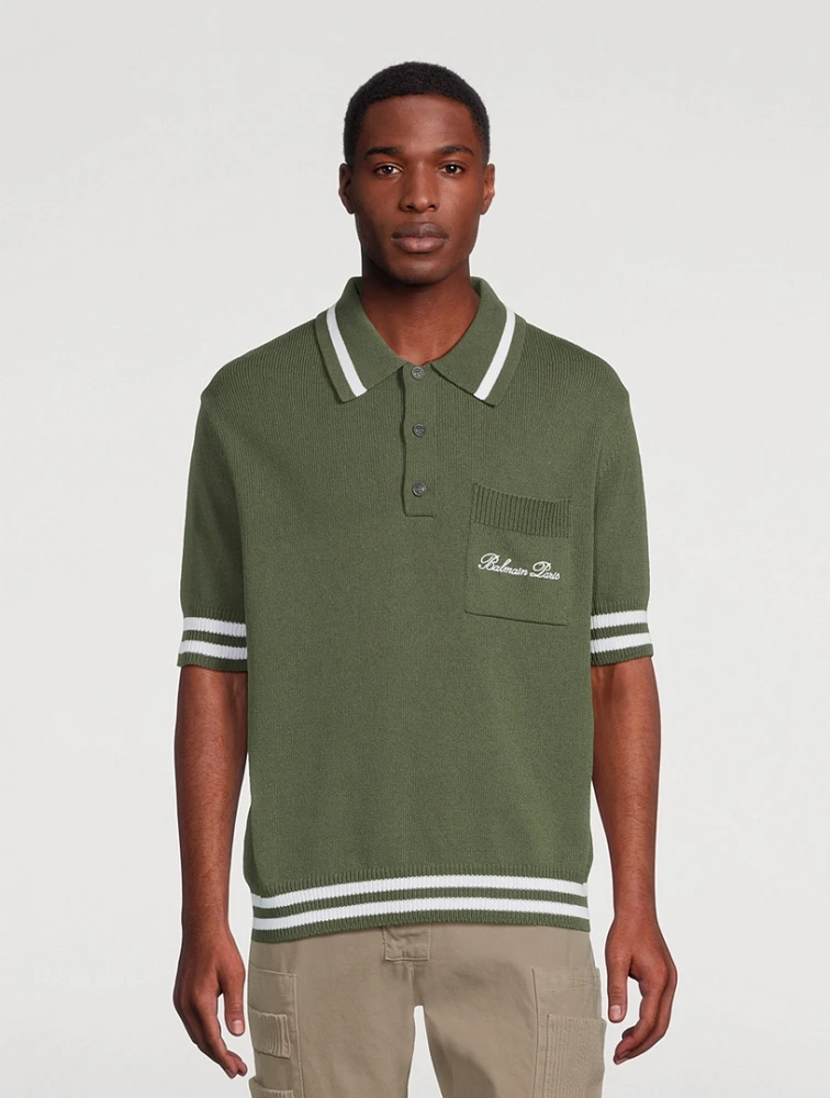 BALMAIN Cotton-Blend Polo Shirt