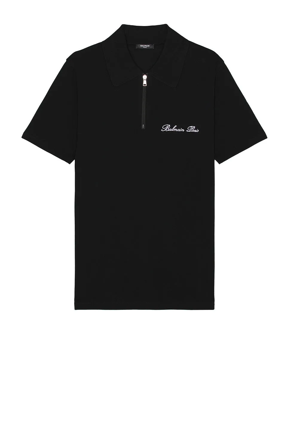 BALMAIN Signature Embroidered Zipped Polo
