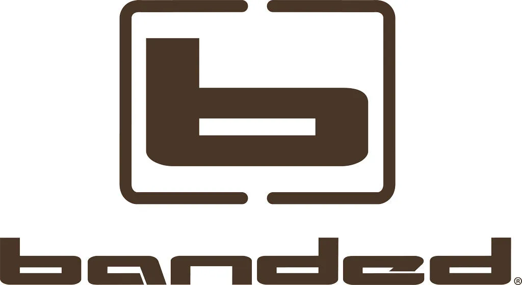 Banded Logo Decal - Vertical - Brown