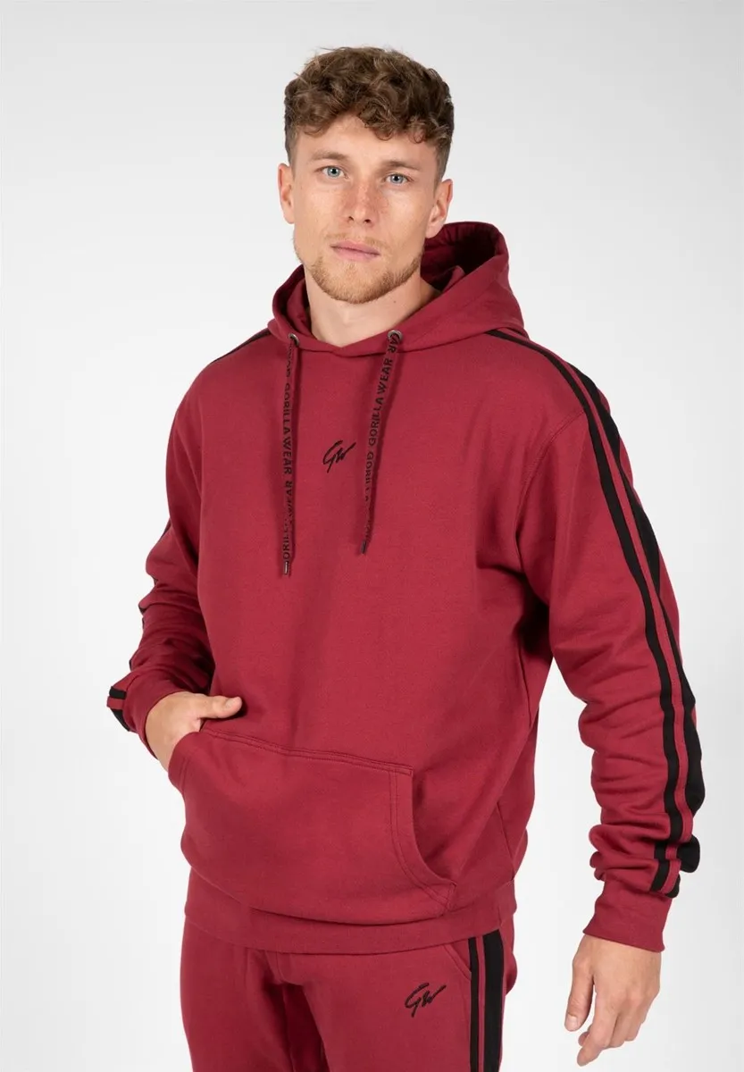 Banks Oversized Hoodie - Burgundy Red/Black - 2XL Gorilla Wear