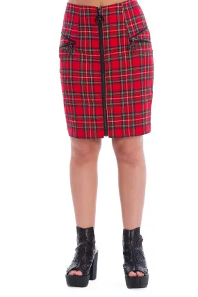 Banned Tartan Zip Skirt