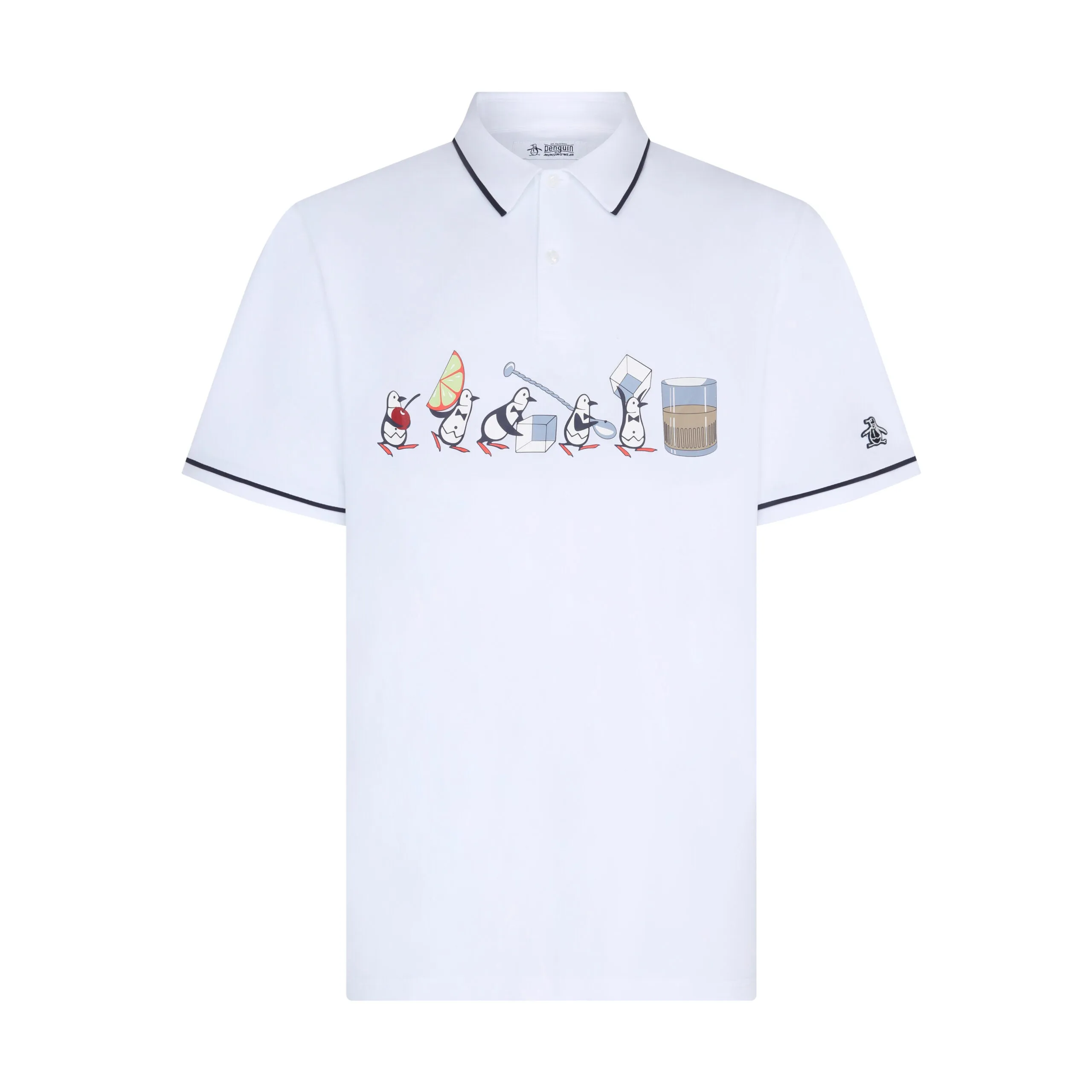 Barback Pete Printed Golf Polo Shirt In Bright White