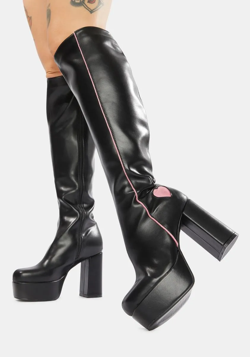 Barbie Girl Platform Knee High Boots-