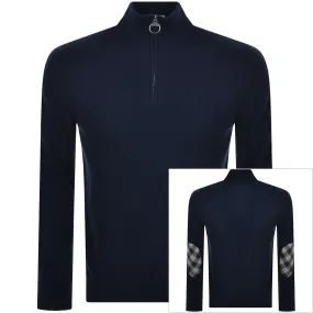 Barbour Marlow Wool Half Zip Knit Jumper Navy