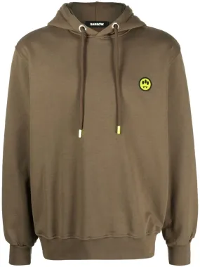 BARROW logo-print jersey hoodie - Brown