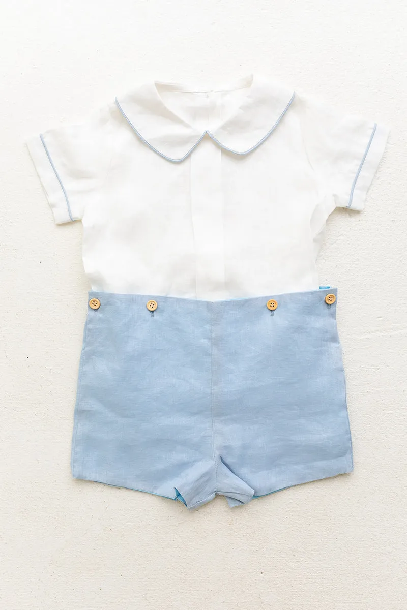 BARTON ROMPER - LIGHT BLUE LINEN