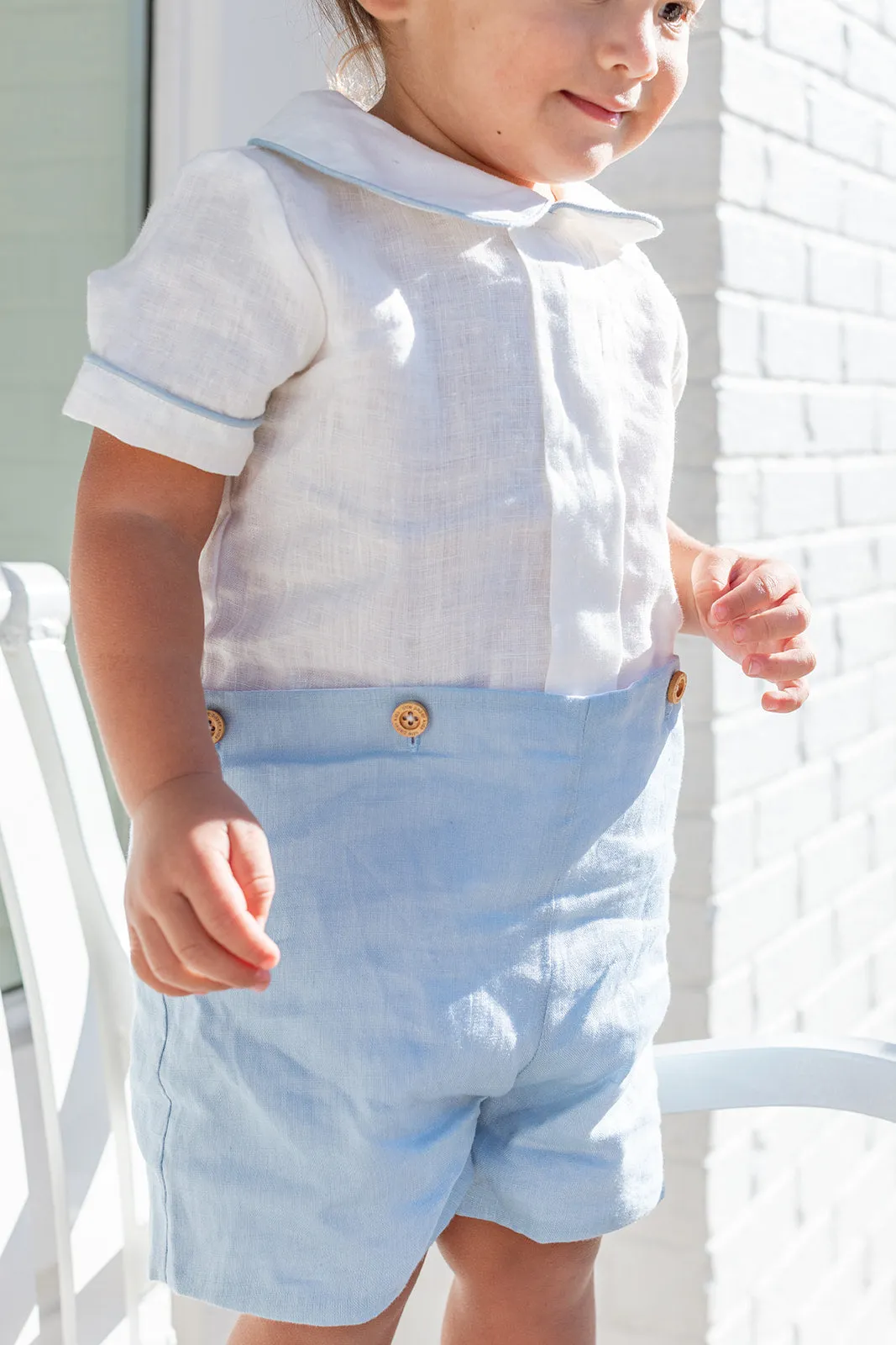 BARTON ROMPER - LIGHT BLUE LINEN