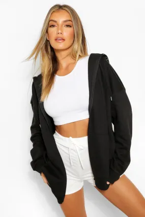 Basic Soft Mix and Match Zip Through Hoodie