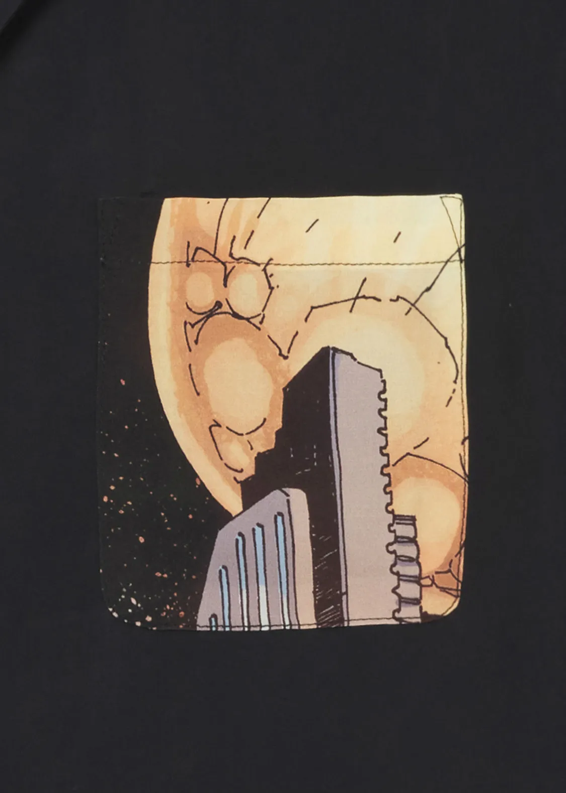 Batman Open Collar Short Sleeve Shirt (Batman_Comics Cover)