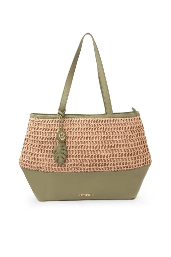 Bazaar Tote : With Handwoven Raffia - Limited Edition
