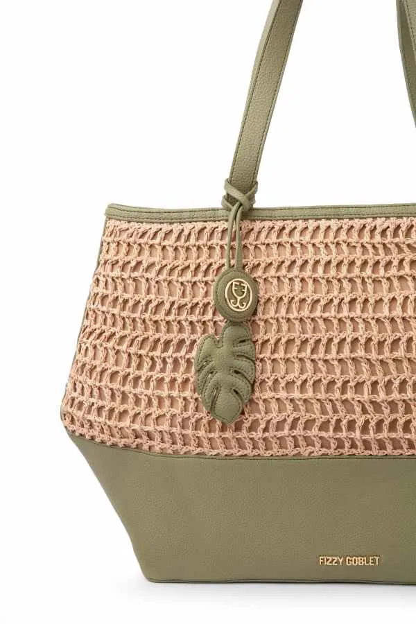 Bazaar Tote : With Handwoven Raffia - Limited Edition