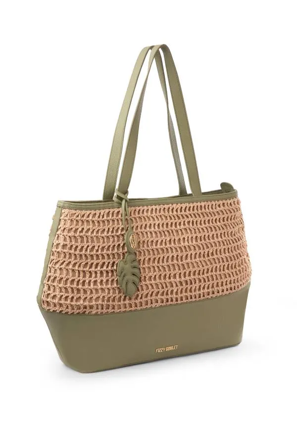 Bazaar Tote : With Handwoven Raffia - Limited Edition