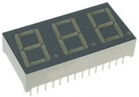 BC56-11SURKWA Kingbright 3 Digit 7-Segment LED Display, CC Red 73 mcd RH DP 14.2mm